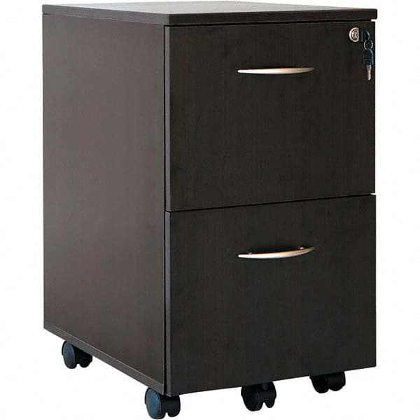 Pedestal File Cabinet: 2 Drawers, Espresso MPN:ALEVA582816ES