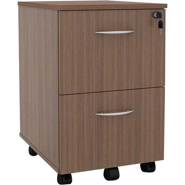 Pedestal File Cabinet: 2 Drawers, Textured Woodgrain Laminate, Walnut MPN:ALEVA582816WA