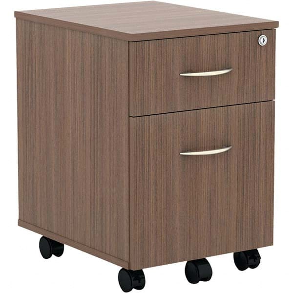 Pedestal File Cabinet: 2 Drawers, Woodgrain Laminate, Walnut MPN:ALEVABFWA