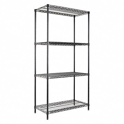 Wire Shelving Unit 4-Shelf 36 x18 x72 MPN:ALESW503618BL