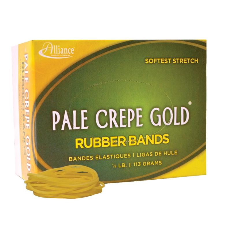 Alliance Rubber Pale Crepe Gold Rubber Bands In 1/4-Lb Box, #16, 2 1/2in x 1/16in, Box Of 669 (Min Order Qty 16) MPN:20169