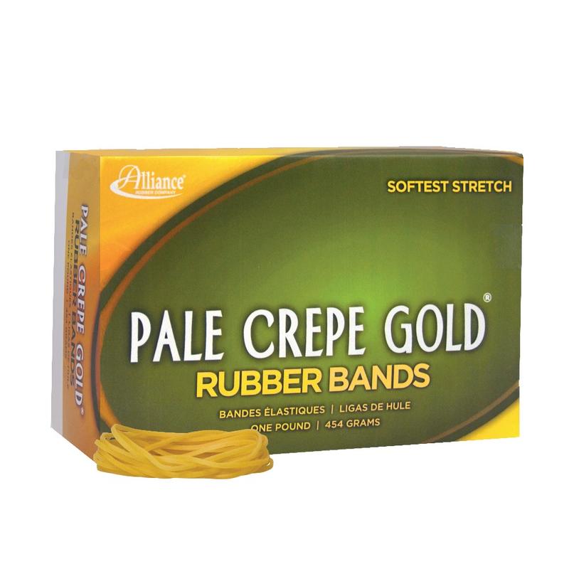 Alliance Rubber Pale Crepe Gold Rubber Bands , #18, 3in x 1/16in, 1 Lb, Box Of 2,205 (Min Order Qty 8) MPN:20185