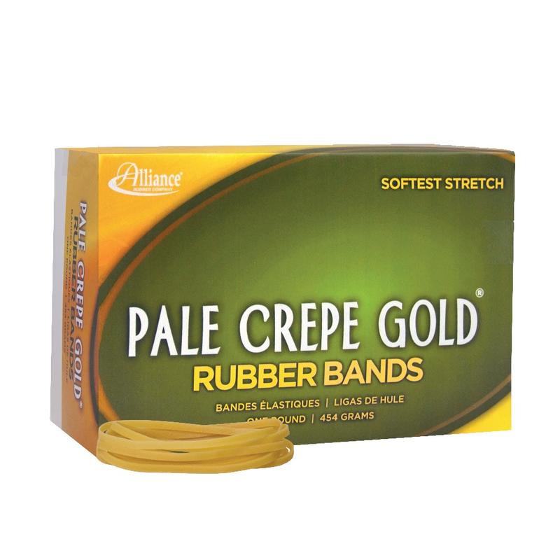 Alliance Rubber Pale Crepe Gold Rubber Bands, #33, 3 1/2in x 1/8in, 1 Lb, Box Of 970 (Min Order Qty 10) MPN:20335