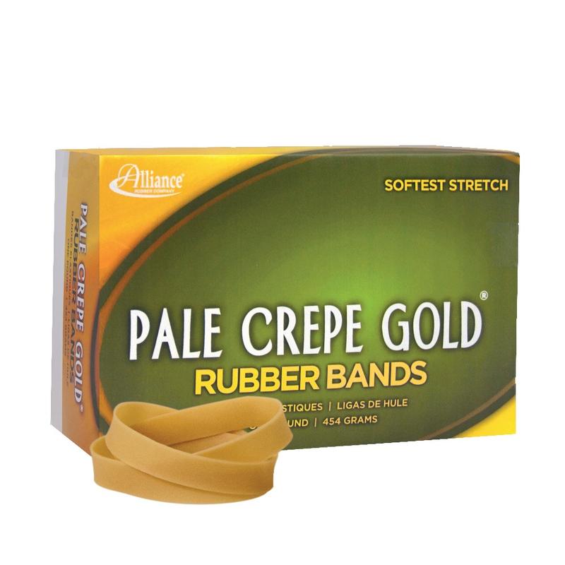 Alliance Rubber Pale Crepe Gold Rubber Bands, #84, 3 1/2in x 1/2in, 1 Lb, Box Of 240 (Min Order Qty 10) MPN:20845