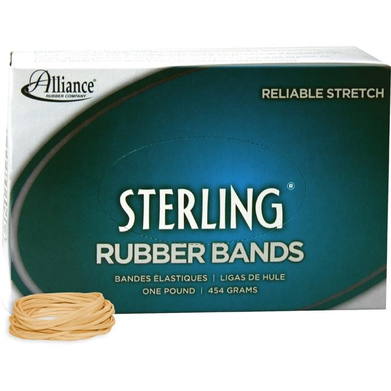 Alliance Rubber 24145 Sterling Rubber Bands, Size #14, 2in x 1/16in, Natural Crepe, Approximately 3100 Bands (Min Order Qty 8) MPN:24145