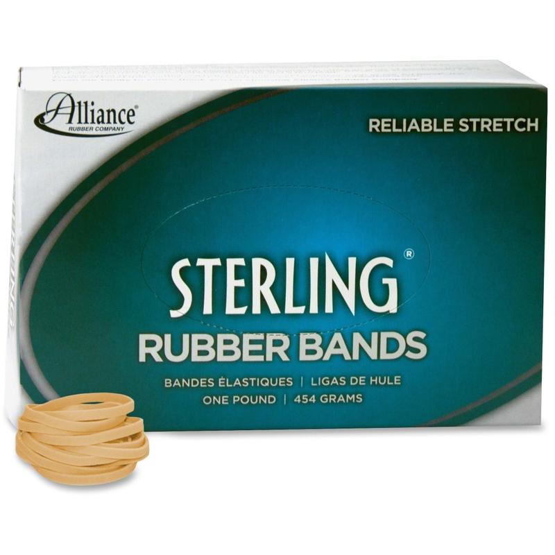 Alliance Rubber 24305 Sterling Rubber Bands, Size #30, 2in x 1/8in, Natural Crepe, Approximately 1500 Bands (Min Order Qty 9) MPN:24305