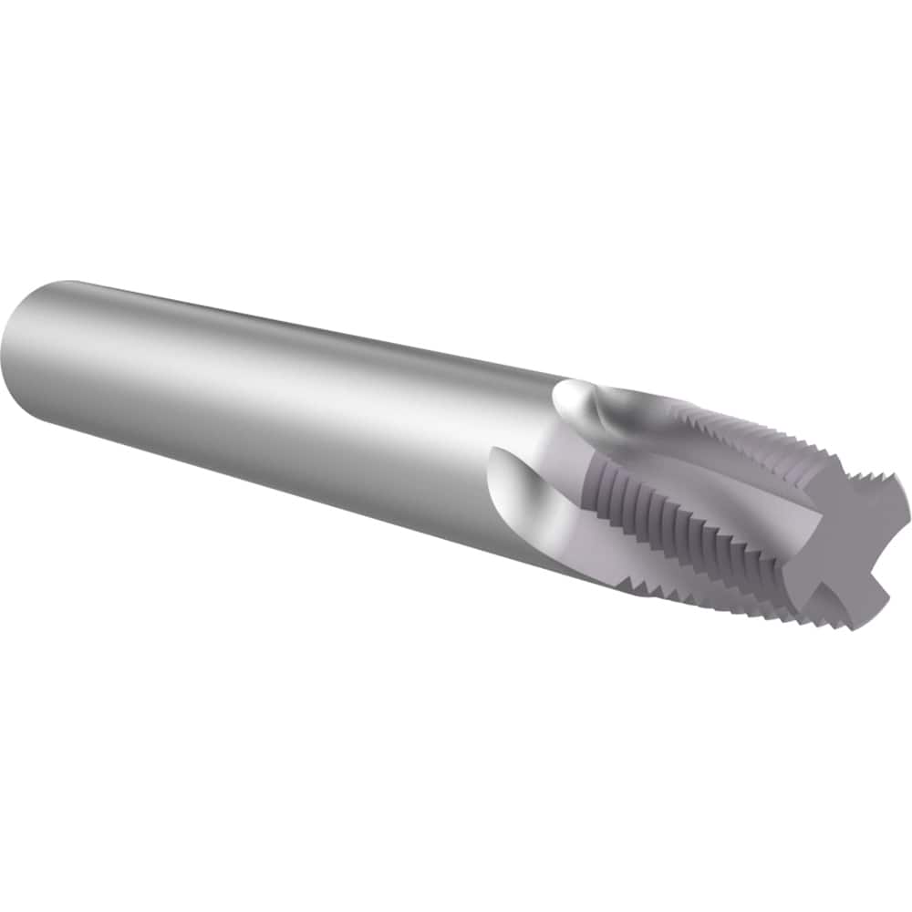 Helical Flute Thread Mill: 1/4-3/8, Internal & External, 4 Flute, Solid Carbide MPN:HDTM18NPTM