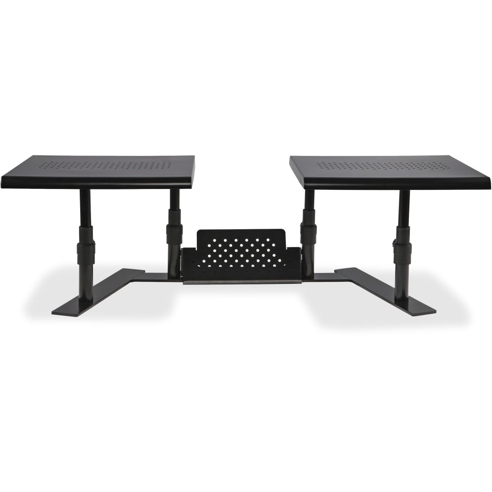 Allsop ErgoTwin Steel Dual Monitor Stand For Monitors Up To 24in, 6-2/10inH x 32inW x 14inD, Pearl Black MPN:31883