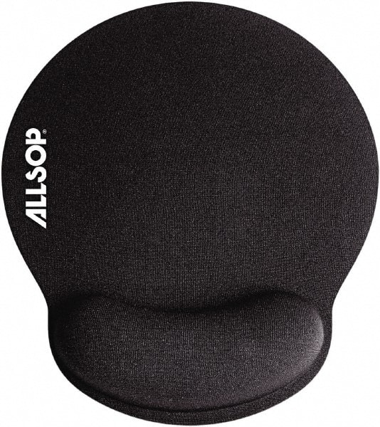 Allsop. Memory Foam Mouse Pad with Wrist Rest, Black, 7 1/4