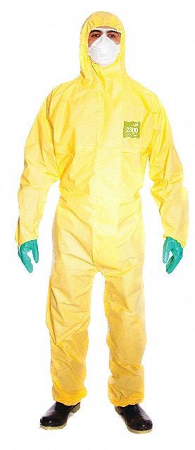 Hooded Coveralls Yellow L Elastic PK25 MPN:682300PLUS