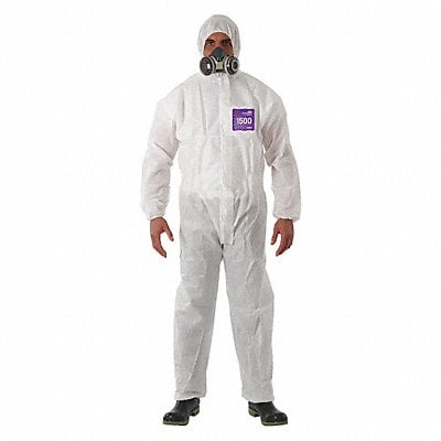 J4504 Hooded Coverall Elastic White S PK25 MPN:WH15-S-92-101-02