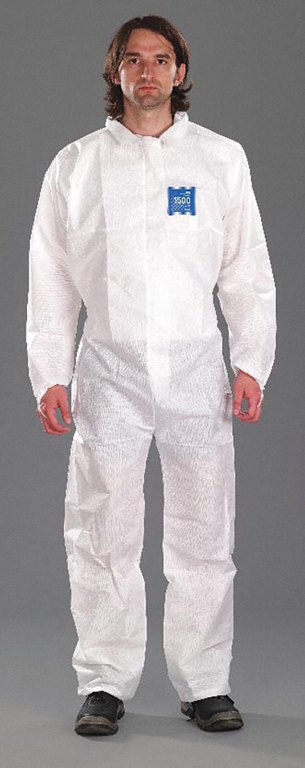 Collared Disposable Coveralls S PK25 MPN:WH15-S-92-103-02