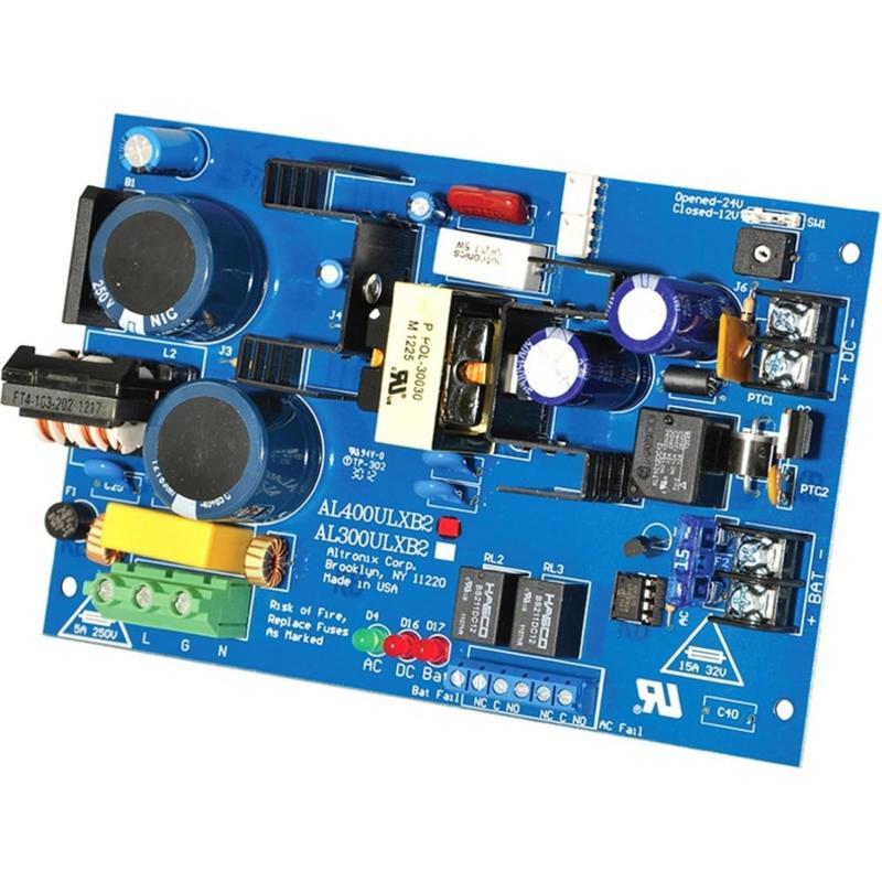 Altronix AL400ULXB2 UL Recognized Power Supply/Charger - Board - 120 V AC Input - 12 V DC, 24 V DC Output - 1 +12V Rails MPN:AL400ULXB2