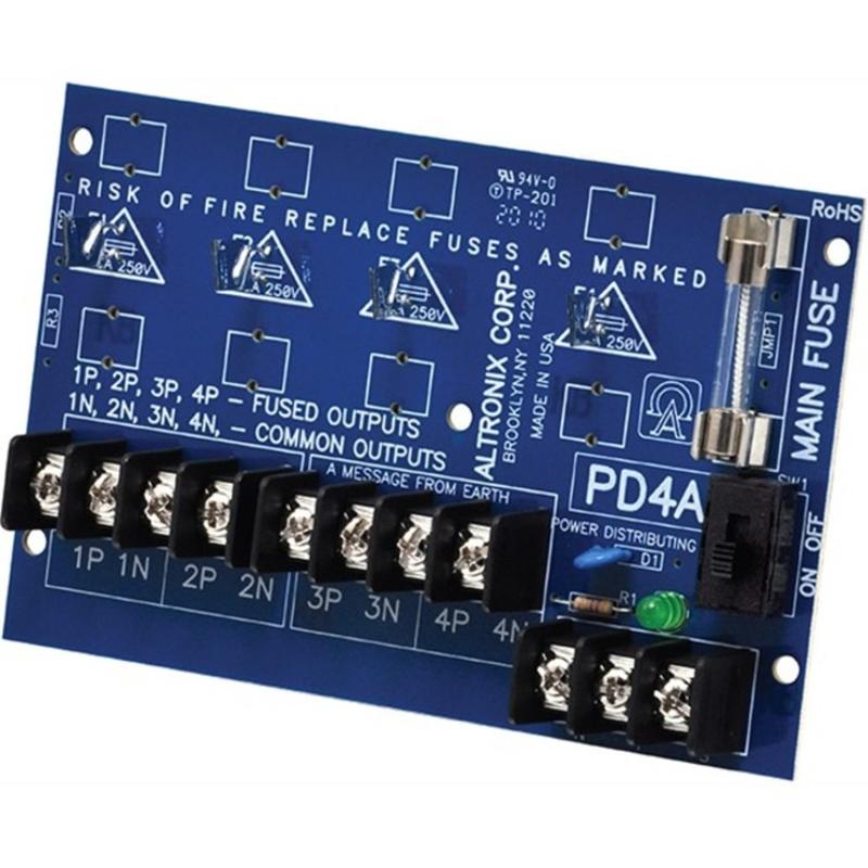 Altronix PD4CB Power Distribution Module - 12 V DC, 24 V DC (Min Order Qty 3) MPN:PD4CB