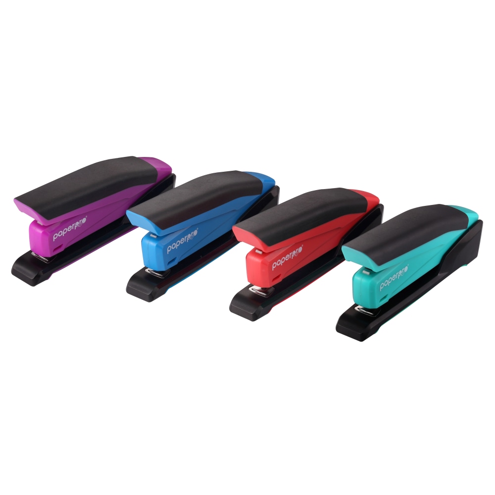 PaperPro InPower Spring-Powered Desktop Stapler With Antimicrobial Protection, 20 Sheets Capacity, Assorted Colors (Min Order Qty 6) MPN:1172