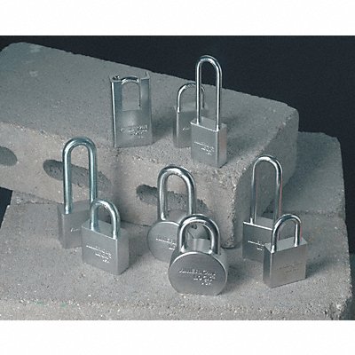 Keyed Padlock 3/4 in Rectangle Silver MPN:A50