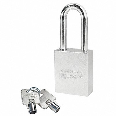 Keyed Padlock 3/4 in Rectangle Silver MPN:A7201