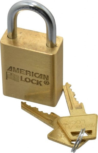 Padlock: Brass & Steel, Keyed Different, 1-1/2