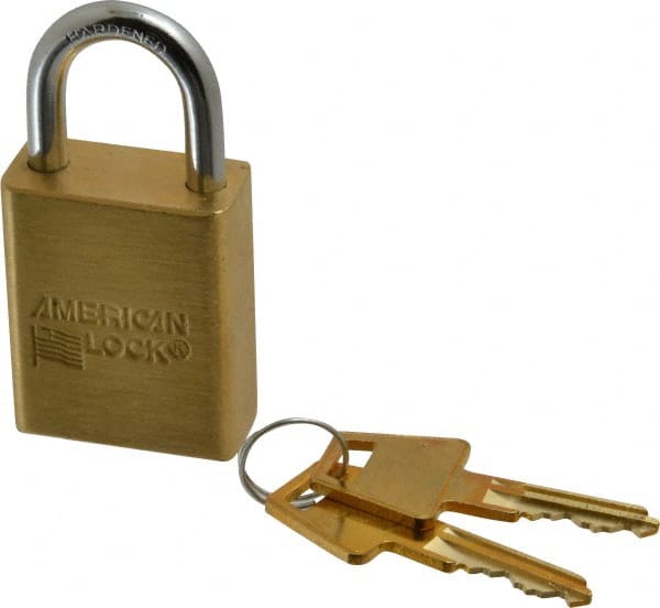 Padlock: Brass & Steel, Keyed Alike, 1-1/2