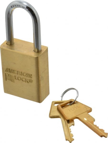 Padlock: Brass & Steel, Keyed Different, 1-1/2