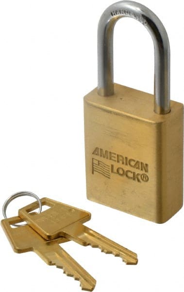 Padlock: Brass & Steel, Keyed Alike, 1-1/2