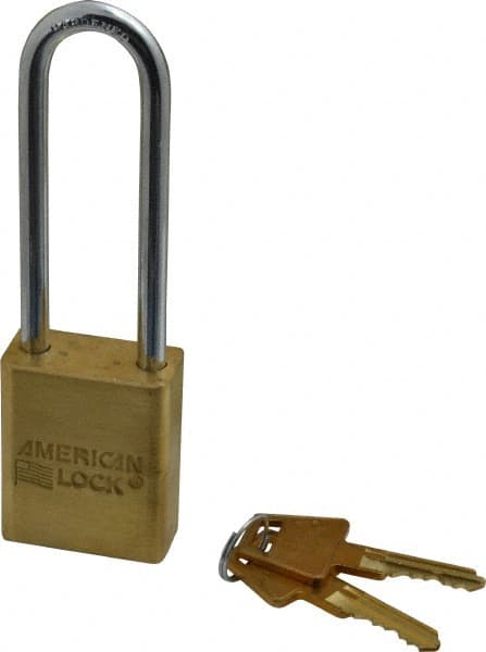 Padlock: Brass & Steel, Keyed Different, 1-1/2