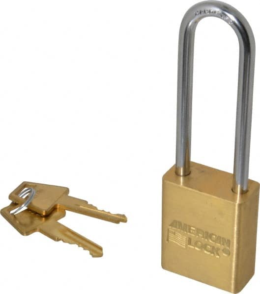 Padlock: Brass & Steel, Keyed Alike, 1-1/2