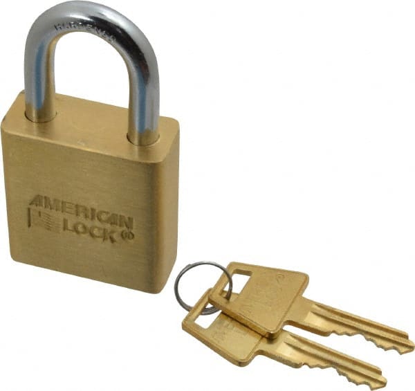 Padlock: Brass & Steel, Keyed Alike, 1-3/4