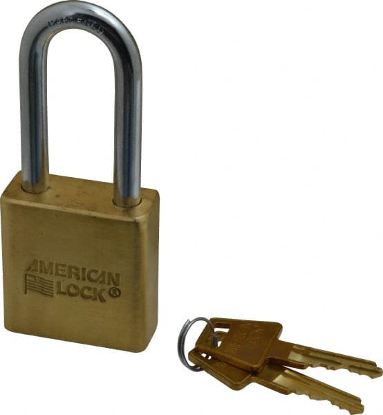 Padlock: Brass & Steel, Keyed Alike, 1-3/4