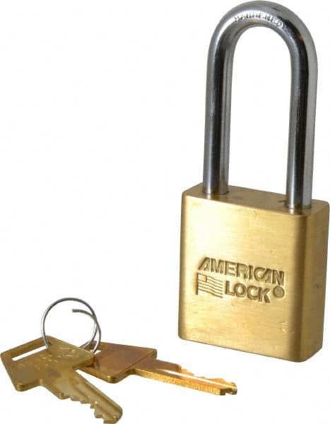 Padlock: Brass & Steel, Keyed Alike, 1-3/4