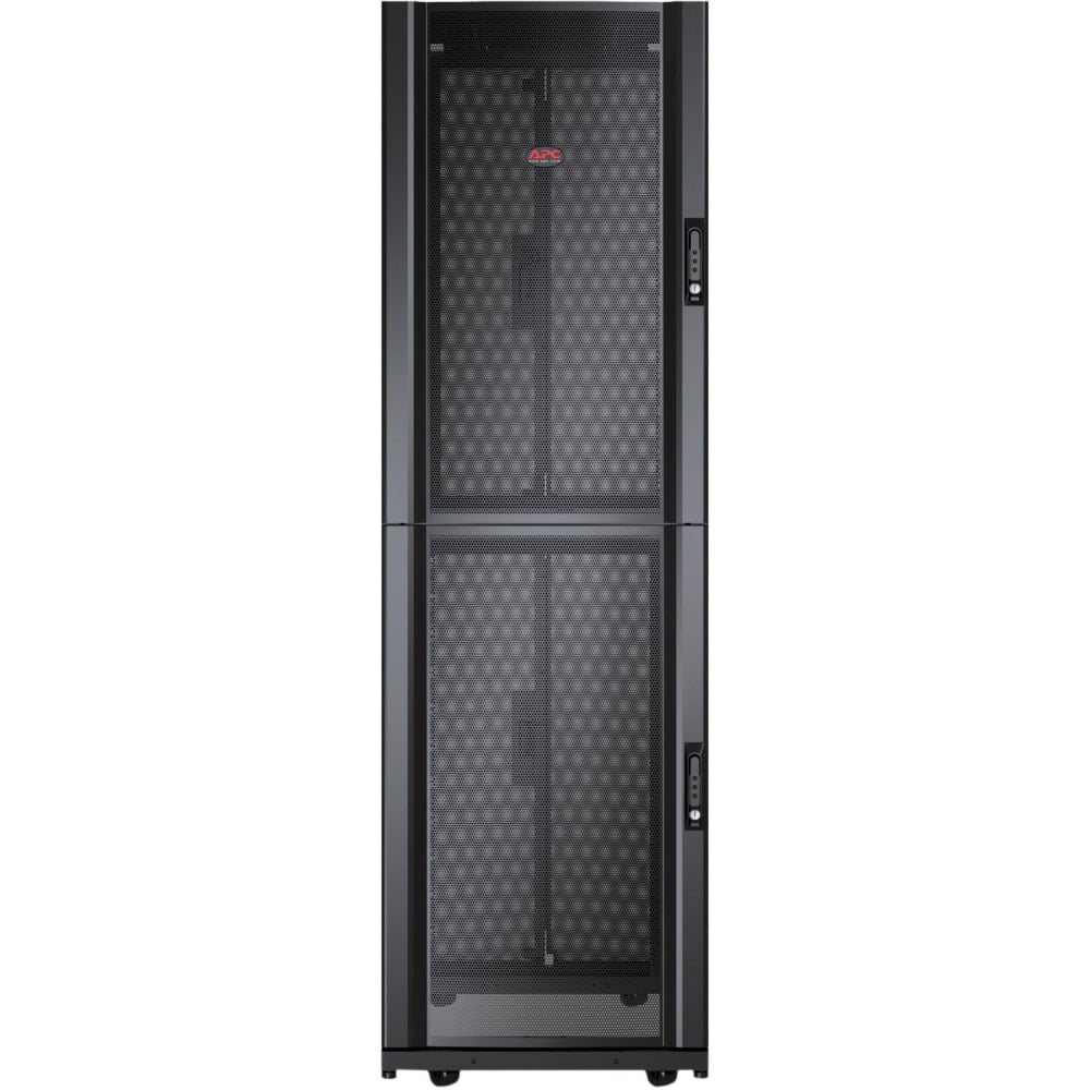 APC Electric Rack Cabinet - 42U Rack Height x 19in Rack Width - Floor Standing - Black - 2254.73 lb Dynamic/Rolling Weight Capacity - 3006.31 lb Static/Stationary Weight Capacity MPN:AR3200