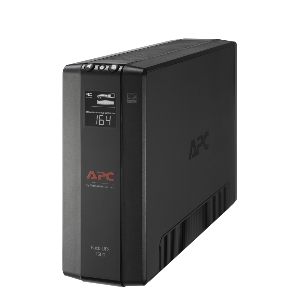 APC Back-UPS Pro BX Compact Tower Uninterruptible Power Supply, 10 Outlets, 1,500VA/900 Watts, BX1500M MPN:BX1500M