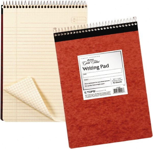 Wirebound Notebook: 70 Sheets, Legal Ruled, Red Paper MPN:TOP20008R