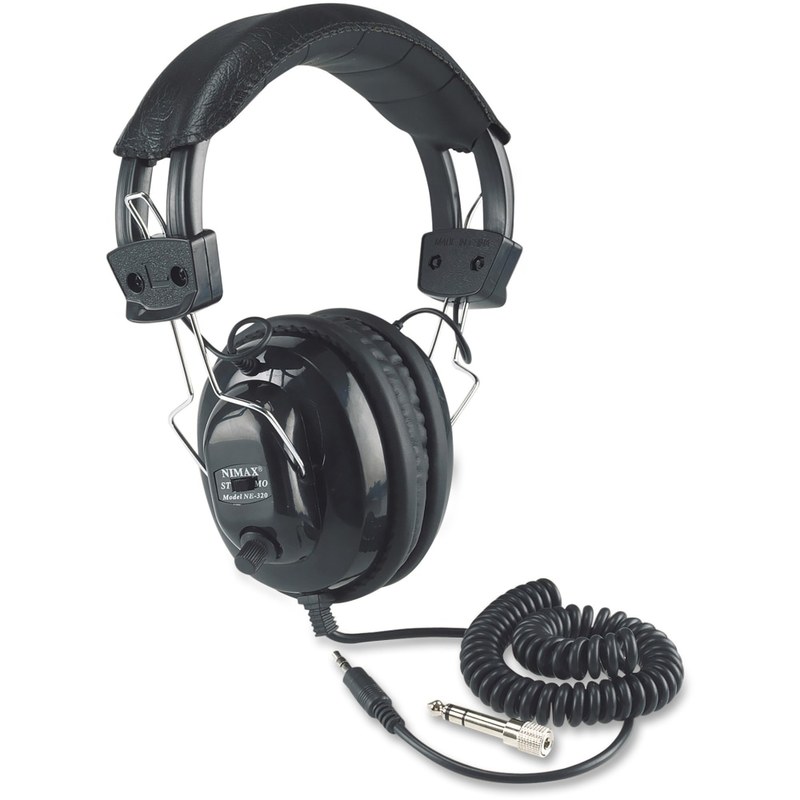 AmpliVox SL1002 Stereo Headphone - Stereo - Black - Wired - Over-the-head - Binaural - Ear-cup - 6 ft Cable (Min Order Qty 3) MPN:SL1002