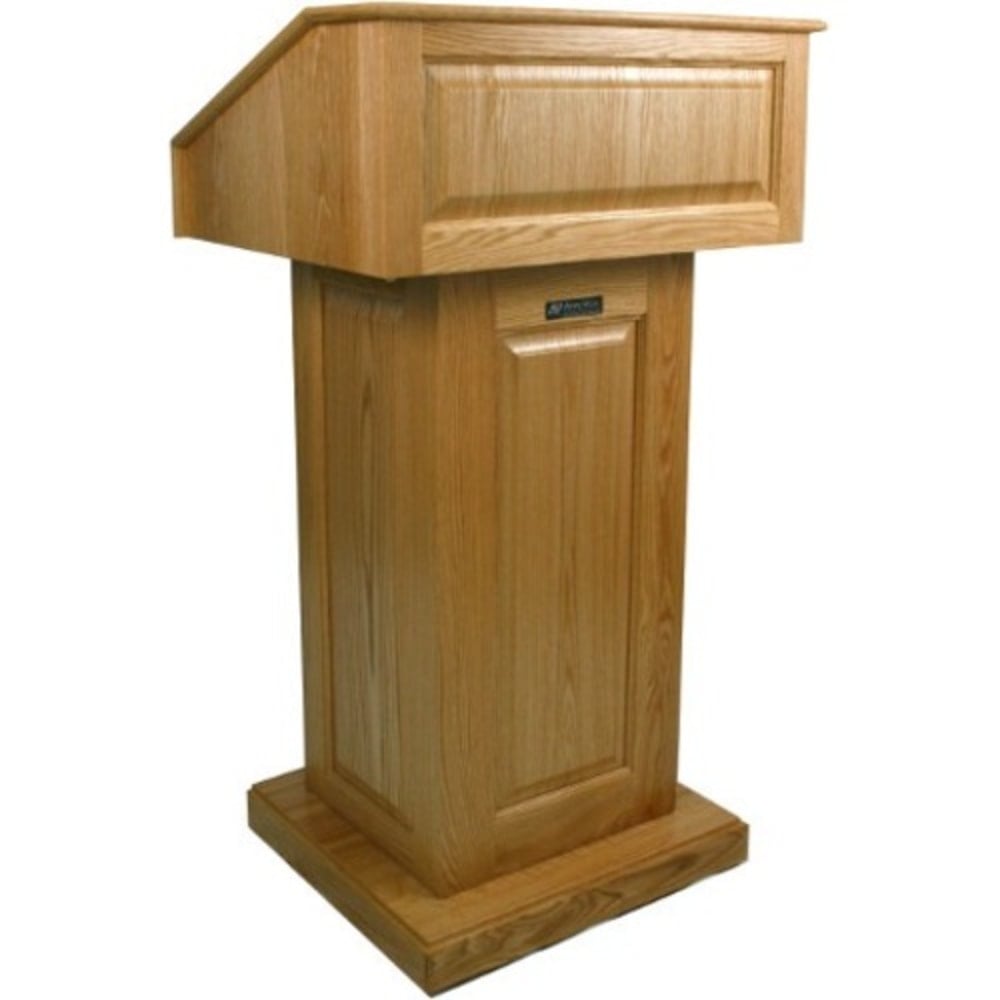 AmpliVox Victoria Lectern - 47in Height x 27in Width x 22in Depth - Mahogany, Clear Lacquer - Solid Wood, Solid Hardwood MPN:SN3020-MP