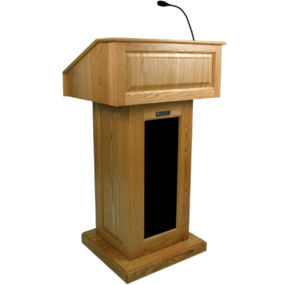 AmpliVox SW3020 - Wireless Victoria Lectern - 47in Height x 27in Width x 22in Depth - Clear Lacquer, Cherry - Solid Wood, Solid Hardwood MPN:SW3020-CH