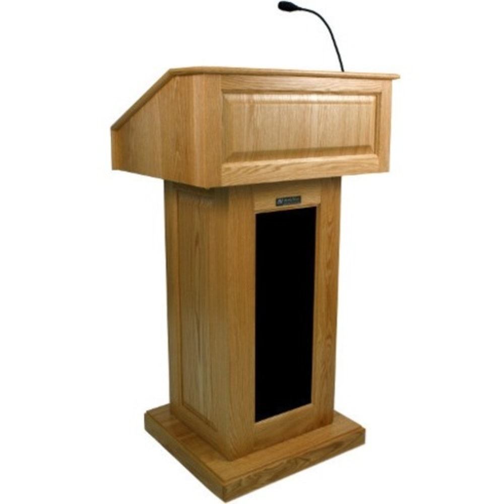 AmpliVox SW3020 - Wireless Victoria Lectern - 47in Height x 27in Width x 22in Depth - Clear Lacquer, Mahogany - Solid Wood, Solid Hardwood MPN:SW3020-MH