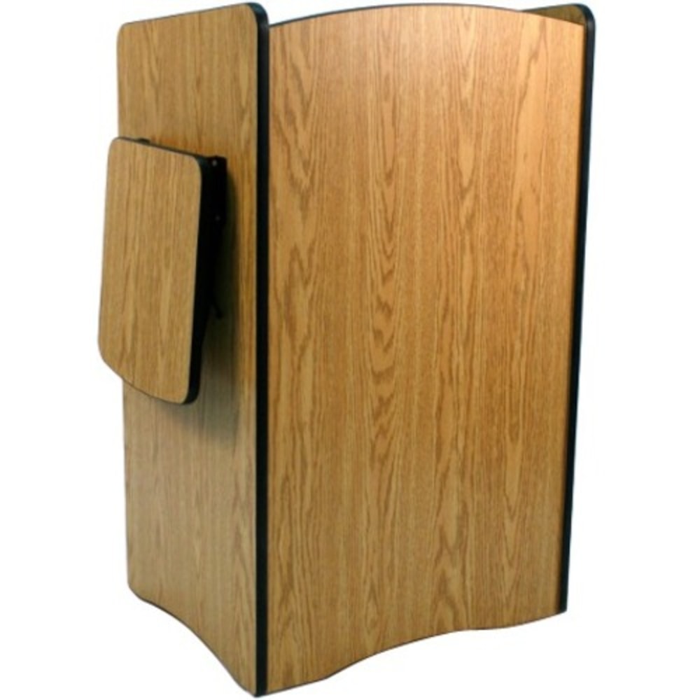 AmpliVox SW3230 - Wireless Multimedia Computer Lectern - Rectangle Top - 26in Table Top Width x 20in Table Top Depth - 44in Height - Walnut, Laminated - Melamine MPN:SW3230-WT