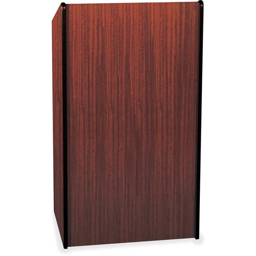 AmpliVox Presidential Plus Lectern - 46.50in Height x 25.50in Width x 20.50in Depth - Assembly Required - Laminated, Mahogany, Melamine MPN:W450-MH