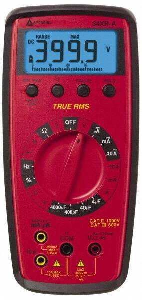 CAT II & CAT III, Auto Ranging Digital Manual Ranging & True RMS Multimeter: 750 VAC, 1,000 VDC MPN:34XR-A