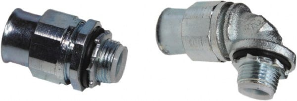 Conduit Connector: For Liquid-Tight, Zinc-Plated Steel, 3/8