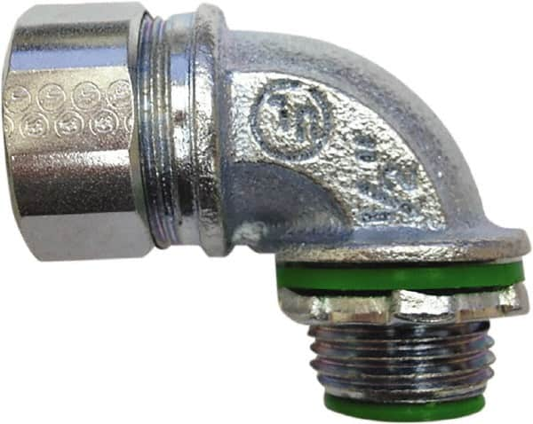 Conduit Connector: For Liquid-Tight, Zinc-Plated Steel, 1