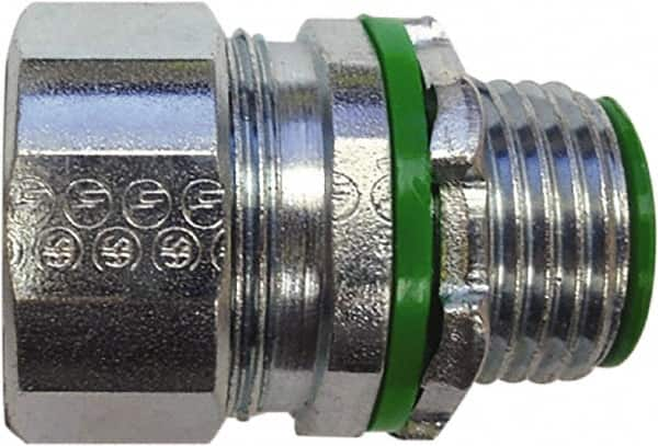 Conduit Connector: For Liquid-Tight, Zinc-Plated Steel, 1