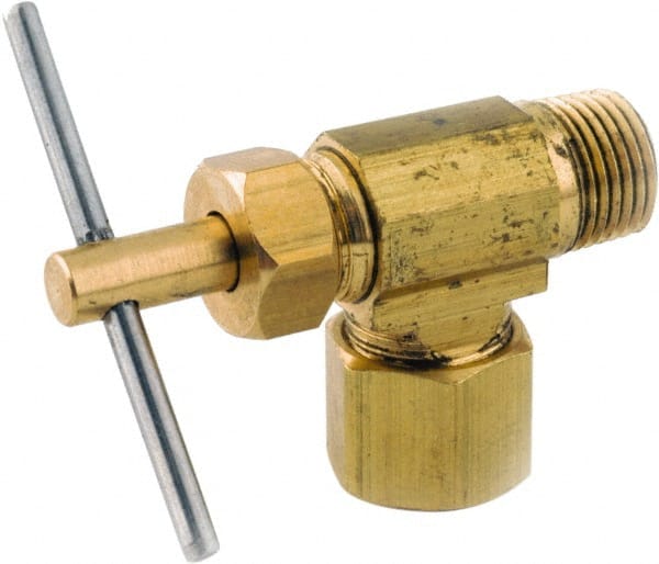 Needle Valve: Angled, 1/4 x 1/8