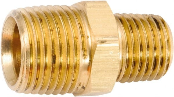 Industrial Pipe Hex Plug: 1/4-18 x 1/8-27 Male Thread, MNPT MPN:756123-0402