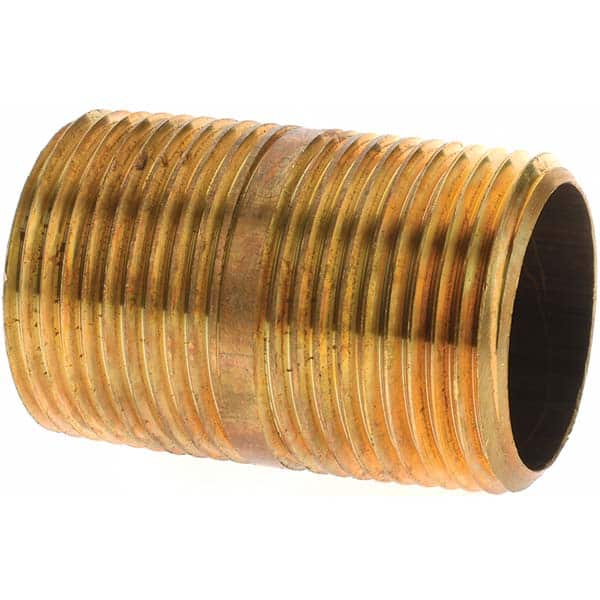 Brass Pipe Nipple: Threaded on Both Ends, 2