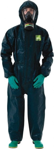 Disposable Coveralls: Chemical, Size X-Large, 2.9800 oz, Film Laminate, Storm Flap w/Double Zipper Closure MPN:GR40-T92-111-05