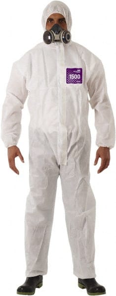 Series 68-1500 Disposable Coveralls: Size Small, 1.47 oz, SMS, Zipper Closure MPN:WH15-S92-100-02