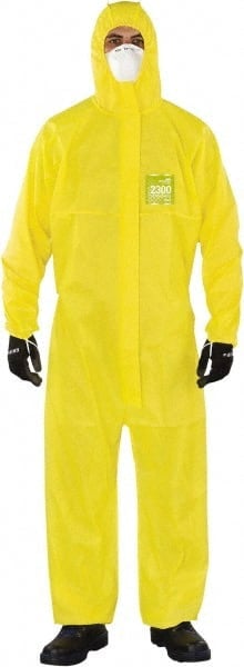 Disposable Coveralls: Chemical & Liquid, Size X-Large, 1.9200 oz, Polyethylene & Polypropylene, Two Way Zipper & Stormflaps Closure MPN:YY23-B92-111-05