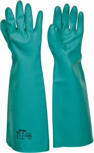 Series 37-185 Chemical Resistant Gloves:  Size Large,  22.00 Thick,  Nitrile,  Nitrile,  Unsupported, MPN:37-185-9